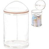 Sanwuta Clear Lotion Bag for Toiletry Sunscreen Cylinder Makeup Bag Heavy Duty Travel Organizer Pouch Waterproof Cosmetic Pouch with Handle Zipper Gift for Summer Beach Pool Airport Women(White)