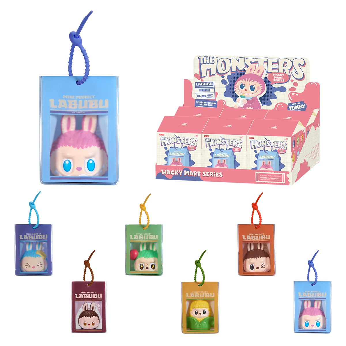 POP MART THE MONSTERS Wacky Mart Series-Squishy Charm Whole Set Articulated Character Premium Design Gifts for Women Fan-Favorite Collectible Art Toy