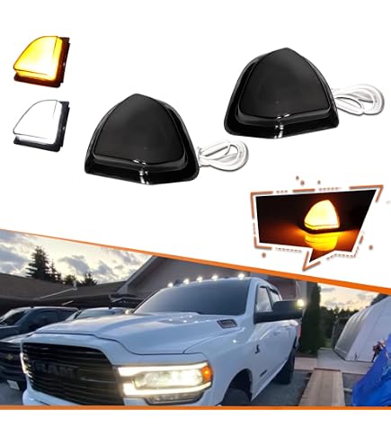 X AUTOHAUX LED Side Mirror Turn Signal Lights For Dodge Ram 1500/2500/3500 (2010-2018) - Amber, Black Lens, Pair - View #9