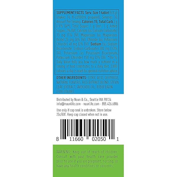 NUUN, ELECTROLYTE DRINK TABS LEMON LIME, 8 COUNT, 1.9 OUNCE