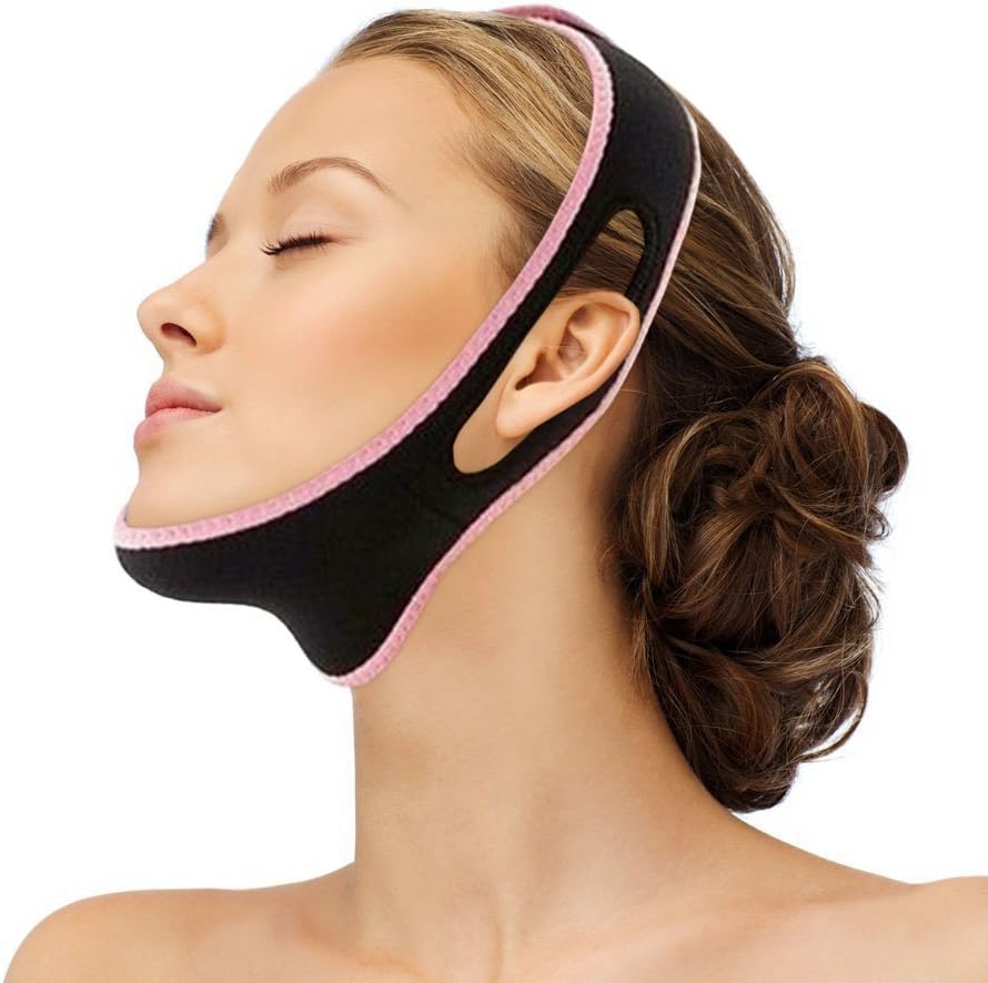 TEEROVA Facial Slimming Double Chin Cheek Band Strap Mask V Face Shaper Sleeping Massage