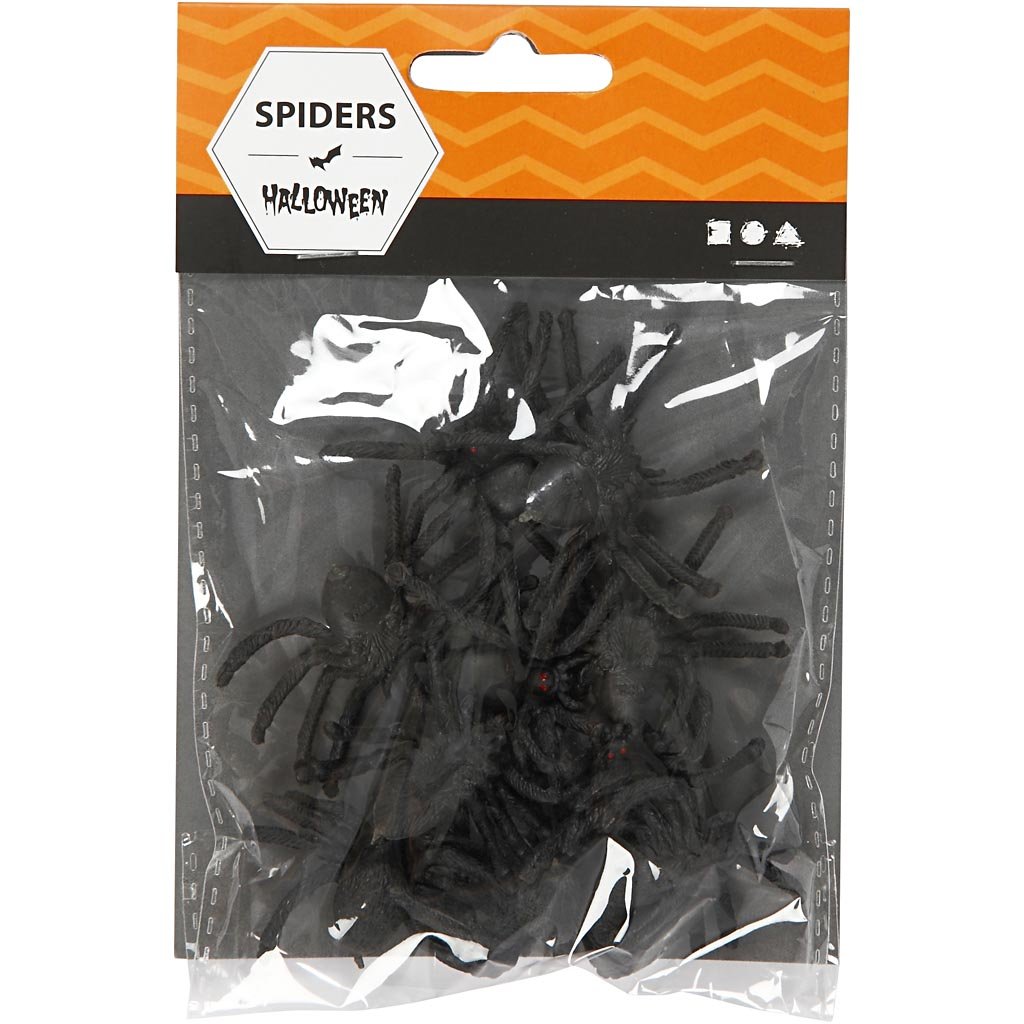 Spiders, size 4 cm, 10pcs, Black/White - Image 3