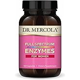 Dr. Mercola Full Spectrum Enzymes for Women - 22 Diverse Enzymes - Supports Digestive & Gut Health - Non-GMO, Gluten-Free & Soy-Free - 90 Capsules (90 Servings)