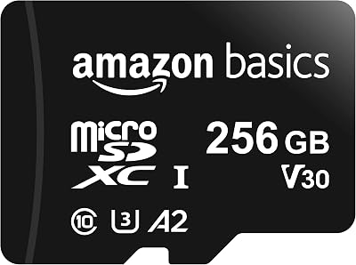 Amazon Basics 256GB microSDXC U3 A2 with Full Size Adapter 100 MB/s