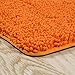 Bedford Home Bath Mat - 58x24-Inch Bathroom Runner with Non-Slip Backing - Absorbent High-Pile Chenille Memory Foam Bathroom Rug (Orange)