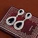 Womens Rhinestone Crystal Wedding Link Bracelet Teardrop Drop Earrings Jewelry Set