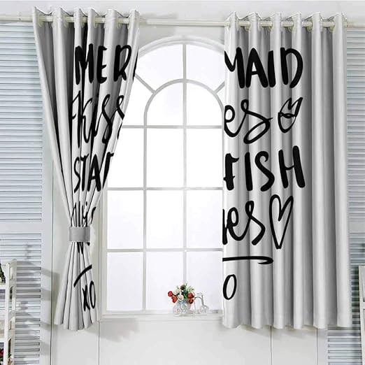 Amazon Com Hengshu Xo Decor Blackout Curtains For Bedroom Mermaid