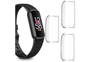 Compatible for Fitbit Luxe Case, Lamshaw All-Around Protective TPU Bumper Cover Screen Protector Case Cover Compatible for Fitbit Luxe Fitness and Wellness Tracker (3 Pack-Clear+Clear+Clear)