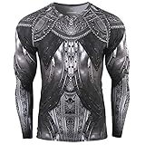 Zipravs Men's Long Sleeve Running MMA Fitness Workout Compression Shirt