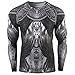 Zipravs Men's Long Sleeve Running MMA Fitness Workout Compression Shirt