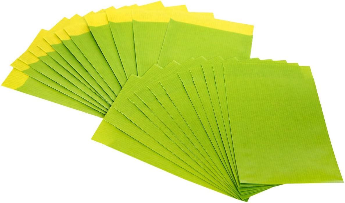 Lot de 50 petites verte (Citron de Coing) Papier Sachets, 7 x 9 cm, pour pochettes cadeaux, calendrier de l'avent, cadeaux, etc