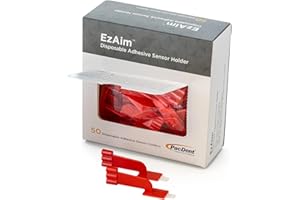 EzAim Individually Cut Adhesive Sensor Holder Bitewing Red, 50/Pack
