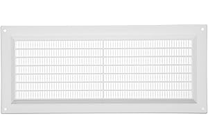 Vent Systems 3" x 10" Inch (Opening Dimensions) White Plastic Air Vent Cover - Rectangular Return Grille with Built-in Mesh S