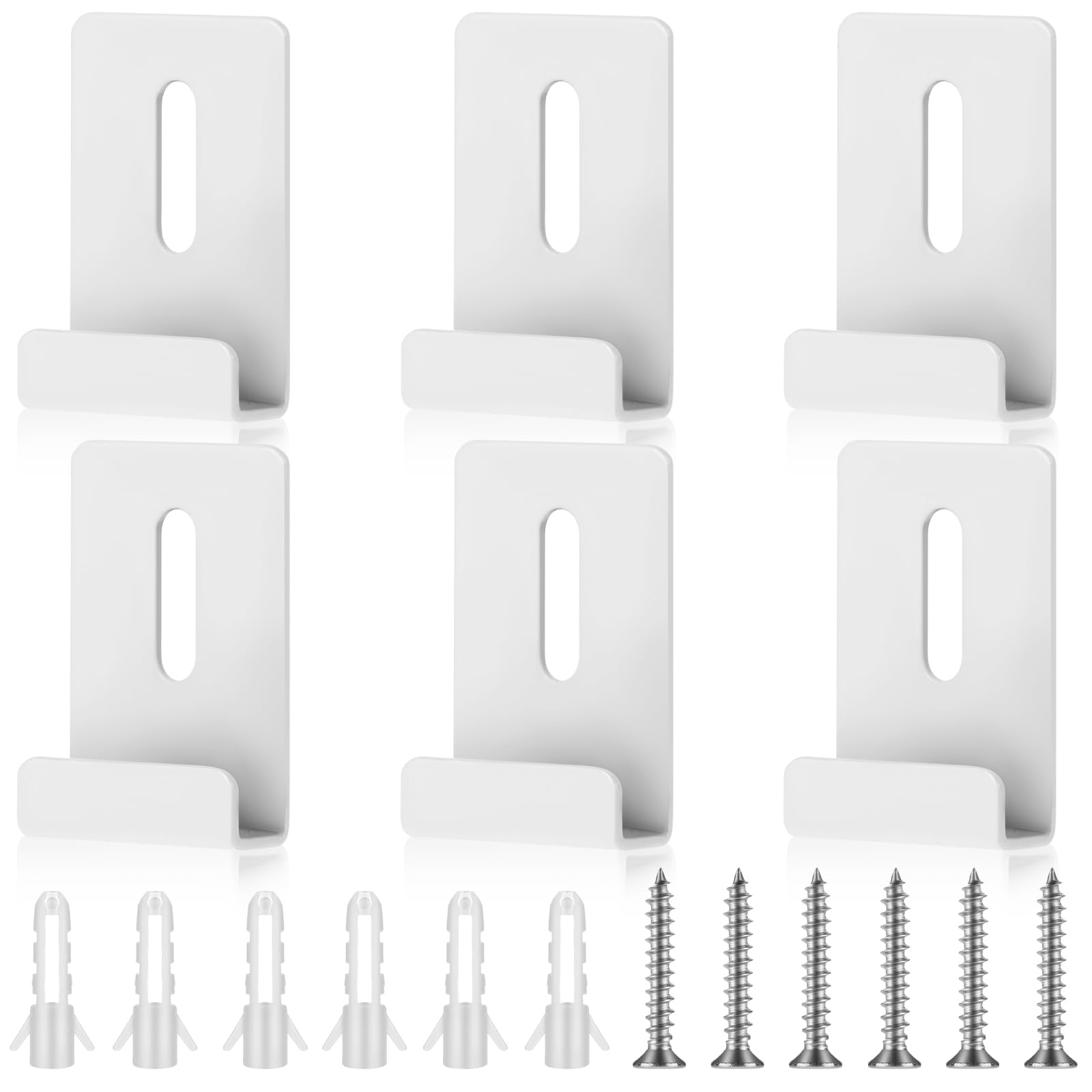 Photo 1 of Nogeqi 6 Pcs Metal Mirror Clips for Wall Mounting - Durable Heavy Duty Holder for Frameless Mirrors With Screws - Stable Hanging Hardware Frame Kit