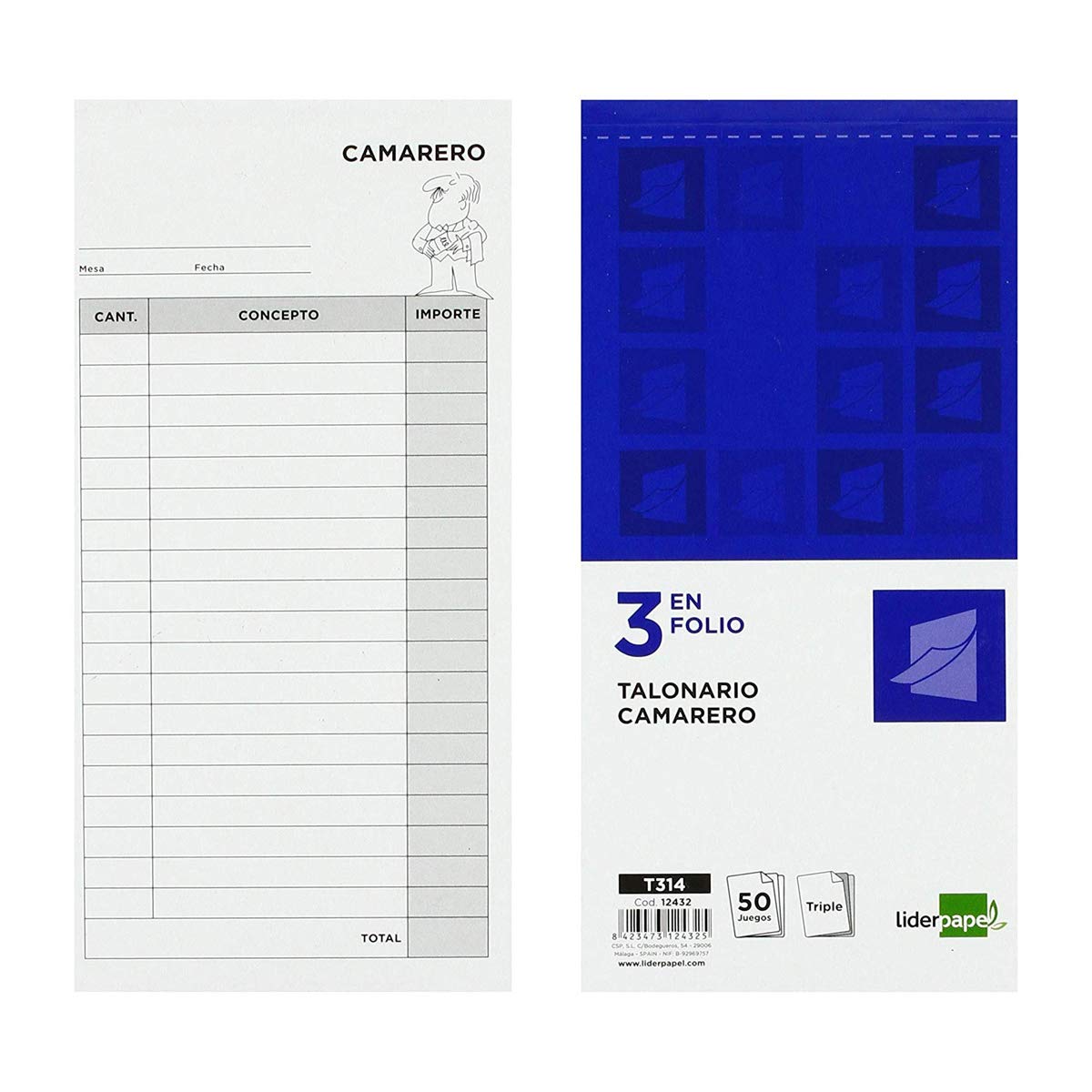 Liderpapel T314 Waiter's Book