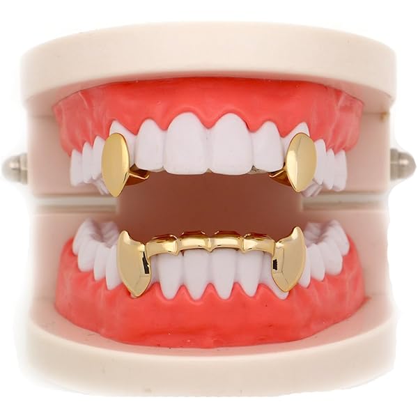 Amazon.com: 18k Gold Plated Grillz Vampire Dracula Teeth