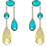 Teardrop Drop Dangle Crystal Earrings for Women Cubic Zirconia Hypoallergenic Statement Earrings Wedding Party Prom Jewelry Gift for Her