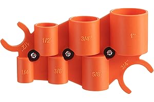 DREYOO 1/4'' to 1'' Depth and Diameter Gauge Tool, Push to Connect Plumbing Fittings Removal Tool for PVC PPR Brass CPVC PERT Aluminum, 1 Piece