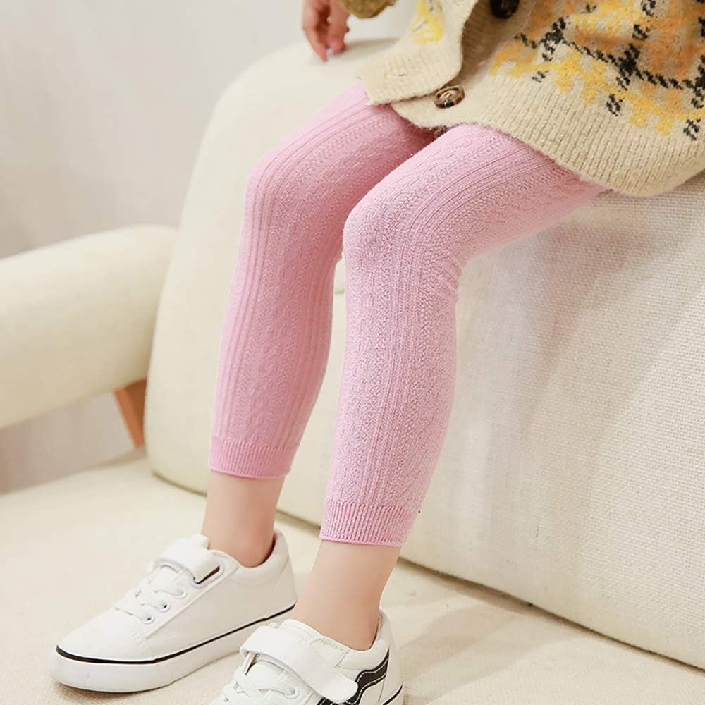 Girls Leggings Baby Toddler Tights Stockings Cable Knit Cotton Pants - 4 Pack Footless Tights & 4 Pairs Socks: Clothing