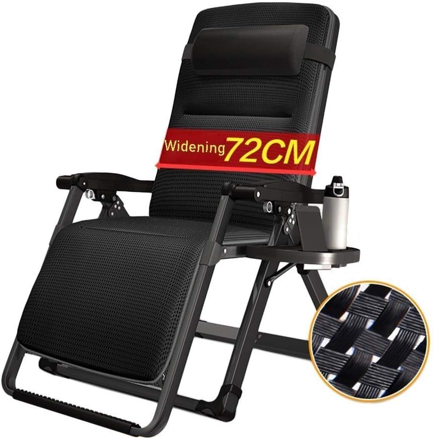 Zero Gravity Chair Sun Lounger Patio Chairs Reclining Gravity Chaise Lounges Folding Garden Chair Outdoor Adjustable Recliner Home Lounge Deck Chair Oversized Black Support 200kg Chaise Lounger