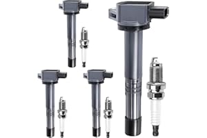 MOTOREVO Ignition Coil Pack and Iridium Spark Plugs Set of 4 Compatible with Honda Accord 2003-2007/CR-V 2002-2009/Element 2003-2011/Civic 2002-2011 & Acura RSX 2002-2006/CSX 2006-2011 2.0L 2.4L L4 UF311+92213