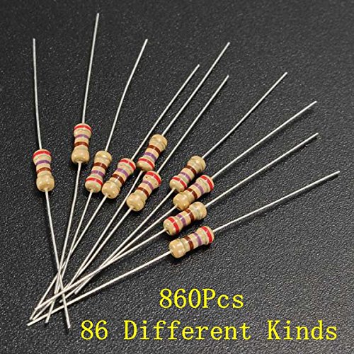 860Pcs 1/4 Watt Resistor 86 Kinds Of Different Resistance E-12 Series Assortment Kits
