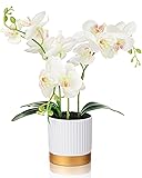 XunYee Orchid Artificial Flowers in Pot 15 Inches