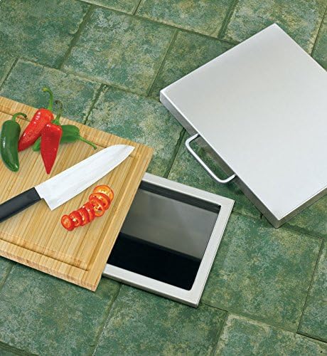 Twin Eagles Trash Chute with Cover Removable Sliding Cutting Board Convenient Angled Side Wall and Welded Stainless Steel