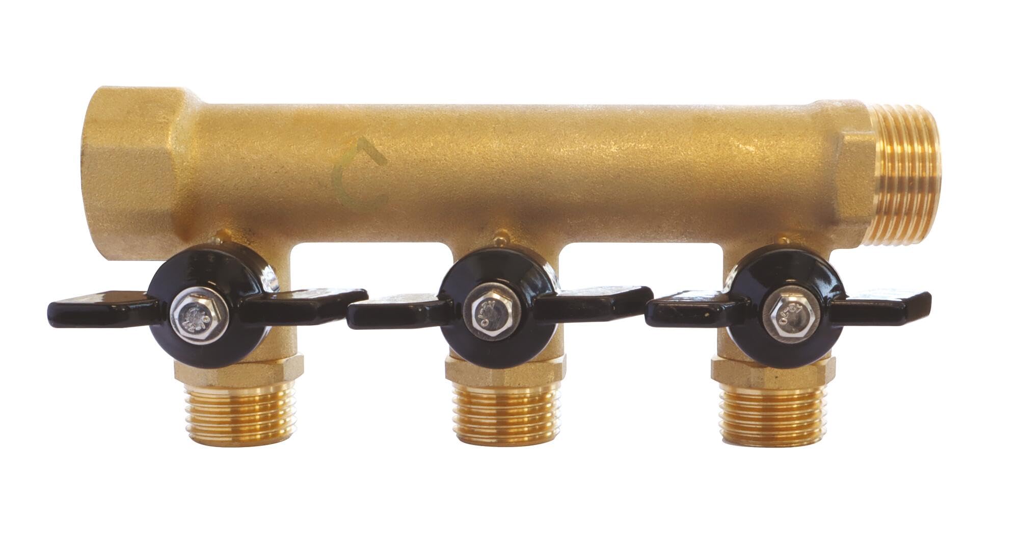 SOMATHERM FOR YOU 3540730010391 Somatherm Brass Distributor with Integrated Mini Valves 3 Descent Male 15/21-20/27 Female Input Output Buck 20/27, None