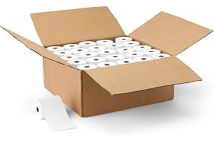Amazon Basics Thermal Paper Receipt Rolls, POS Receipt, 3 1/8" x 230', 50 Rolls, BPA-Free and FSC Certified, Recycled Materials, White