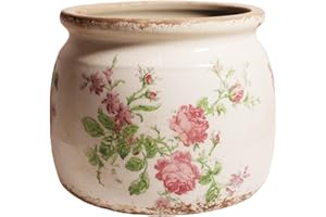 Xiaan Jiaju Ceramic Planters for Indoor Plants, Plant Pots with Drainage Hole, 6.29in. Flower Pots for Indoor Plants, Planters & Succulent Pots, Crackle Glaze Finish Plant Pots Indoor, Vintage Floral