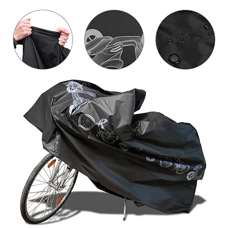 Fahrradabdeckung Wasserdicht,Nakeey Fahrradgarage Fahrrad Schutzhülle 210x80x110cm- Fahrradschutzhülle Schwarz