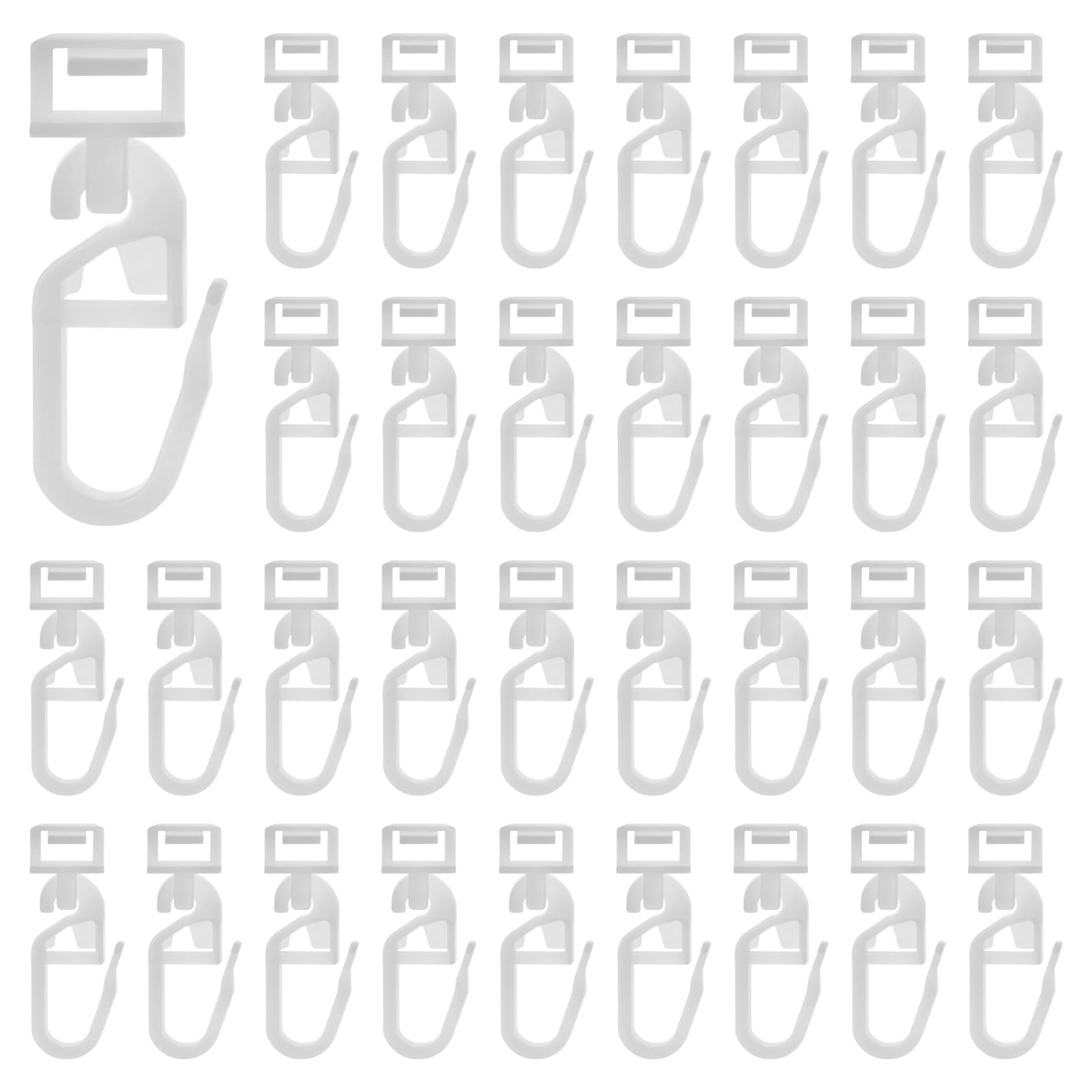 60 Pcs Curtain Hooks Plastic, 34mm Curtain Glider Hooks for Groove Widthof 5.8-7 mm White Clips Fir Camper Van Curtains, Universal For Curtains In Caravans And Swift Motorhome