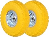 Top Home Solutions 10in Wheelbarrow Wheels 4.10/3.50-4 Solid Rubber Pair