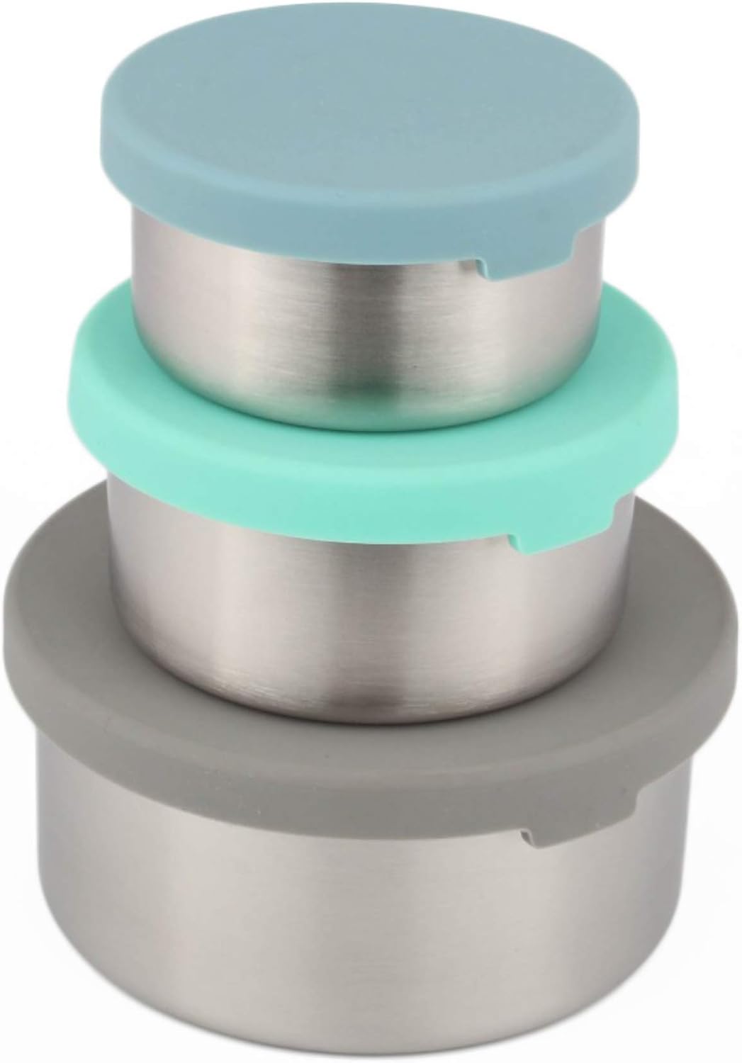 Moonmoon Food Storage Containers, Silver, Small, Medium, Large