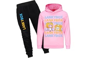 Boys Casual Tracksuit Lanky-Boxs Outfits YouTube Gamer Tops and Sweatpants Kids Sweatsuit Pullover Hoodies
