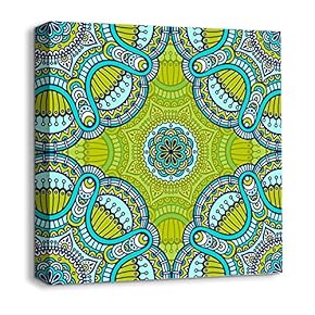 Canvas Wall Art Traditional National Culture Painting Artwork for Home Prints Framed - 12x12 inches