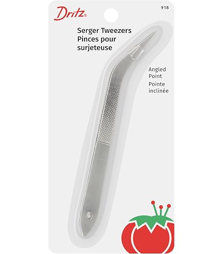 4-Piece Stainless Steel Serger Tweezers Set – Straight & Curved Serrated Tips – Anti-Static