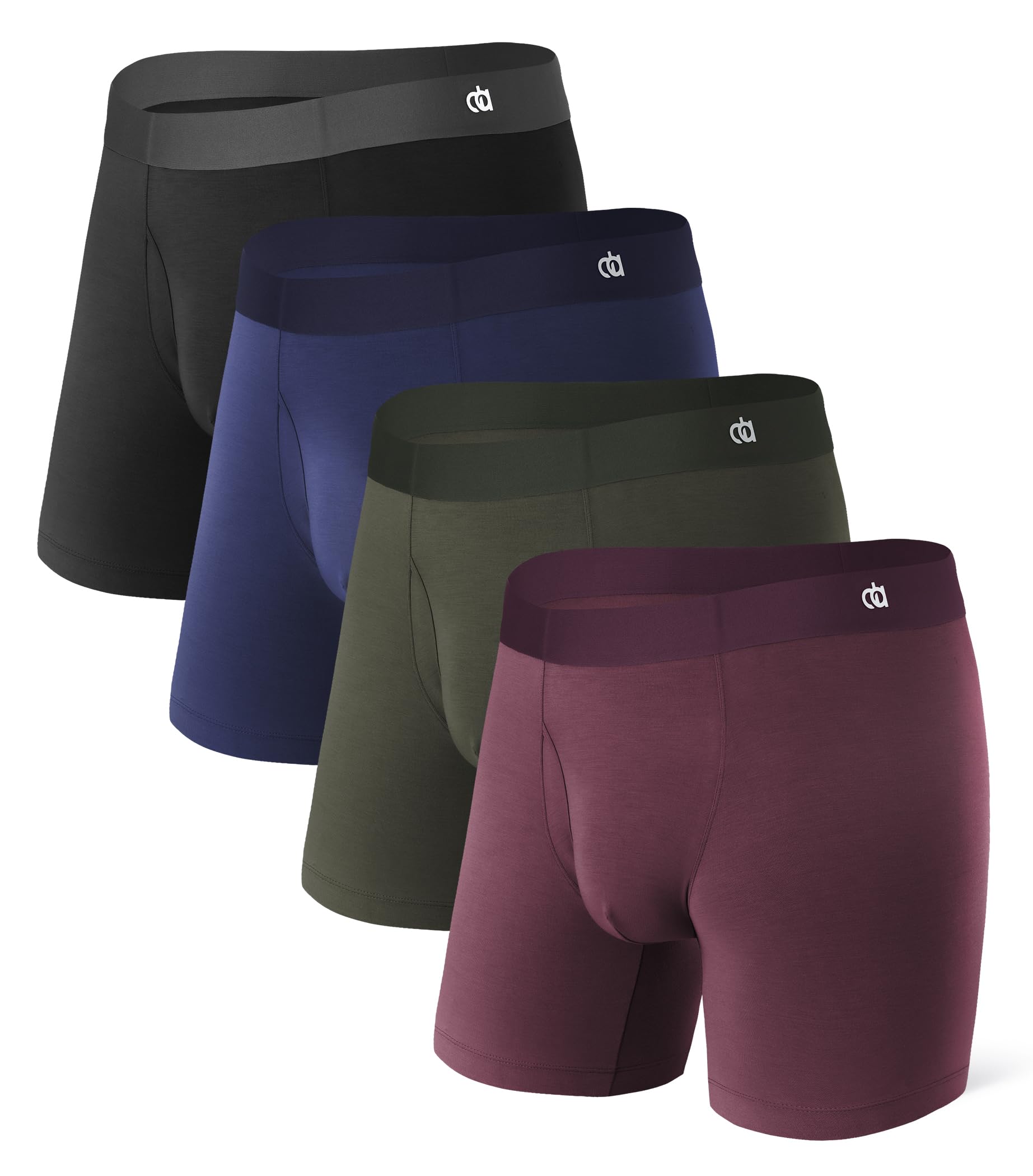 Photo 1 of DAVID ARCHY Men's Ultra Soft Underwear Micro Modal Breathable Moisture Wicking Seamless Underwear for Men 4 Pack(M, Black/Navy Blue/Olive Green/Deep Grape)