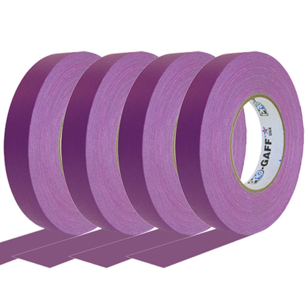 4 Pack 1 Inch Purple Pro Gaffer Gaffers Tape 55 yd