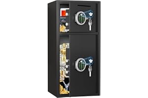 OMETHEY 6.5 Cu ft Extra Large Home Safe Box Fireproof Waterproof, Digital Home Security Safe Box with Deposit Slot & Metal Storage Box, Soft Lining Money Safe with Backlit Keypad & Dual Alarm for Home Office