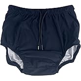 AQX Reusable Adult Swim Diapers Special Needs, Washable Cloth Diapers Leakproof, Swimmers Nappy Trunks Pull Ups for Incontinence Protection Unisex (S, Blue)