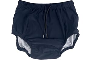 AQX Reusable Adult Swim Diapers Special Needs, Washable Cloth Diapers Leakproof, Swimmers Nappy Trunks Pull Ups for Incontinence Protection Unisex (S, Blue)