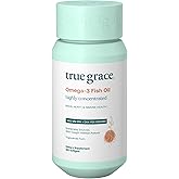 True Grace Omega-3 Fish Oil - 180 Softgels - 1400 mg EPA + DHA - Brain, Heart, Joint & Immune Health - Organic, Gluten Free, Soy Free
