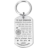 To My Grandson Gifts from Grandma Grandpa - Grandson Birthday Adult Keychain Gifts for Little Boy