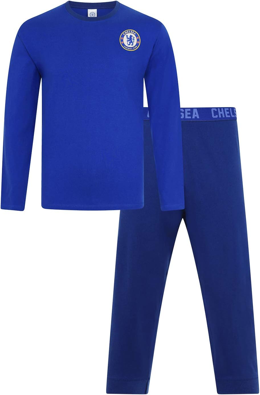 Mens Official Chelsea Football Club Blue Long CFC Pyjamas