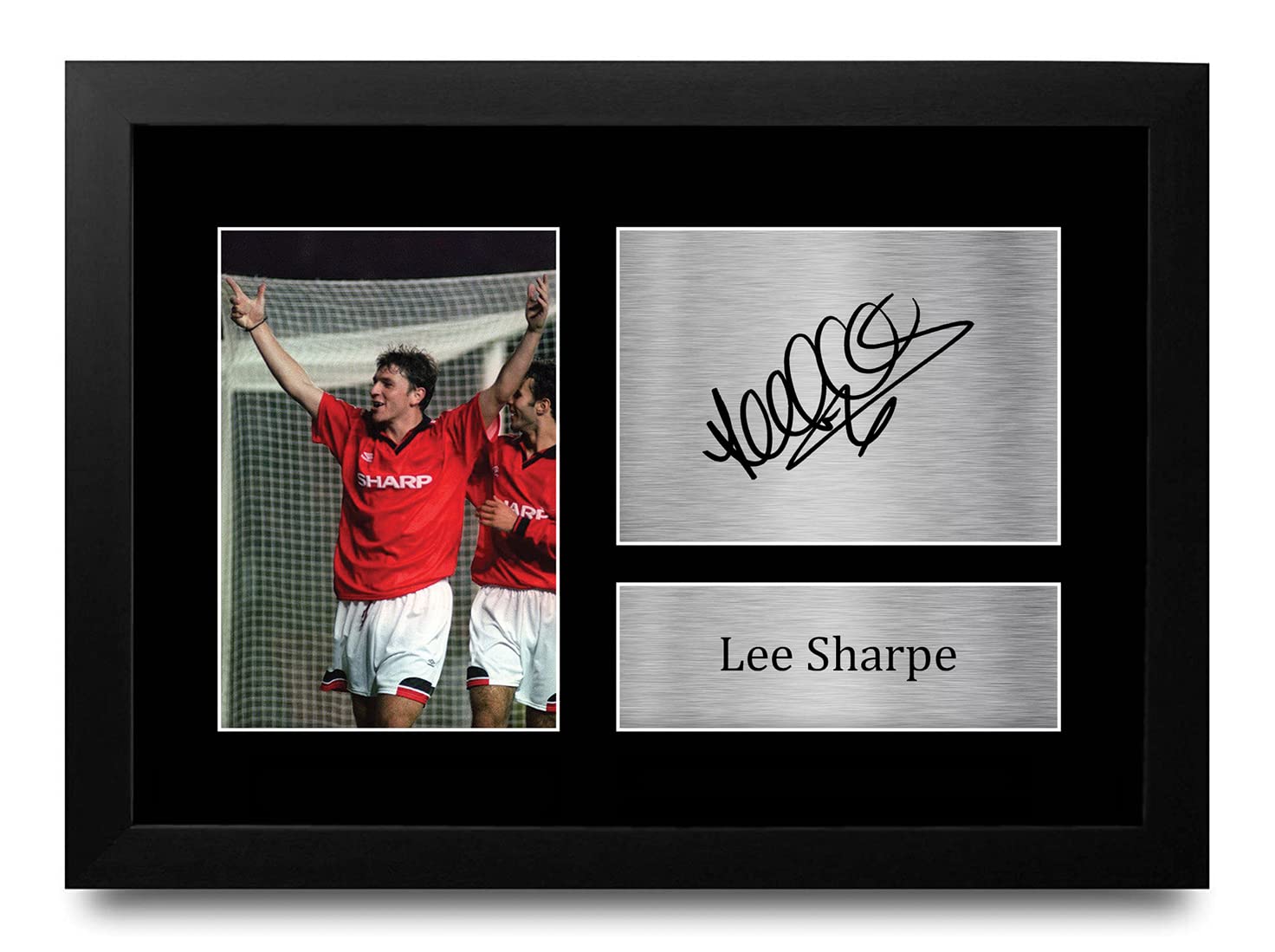 HWC Trading FR A4 Lee Sharpe Gifts Printed Signed Autograph Picture for Fans and Supporters - A4 Framed
