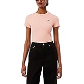 Lacoste Womens Slim Fit Ribbed Cotton T-Shirt
