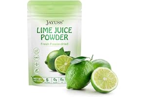JAYUSS Lime Juice Powder 8.82 Ounce (250g), 100% Natural, Freeze-Dried Lime Juice, No Sugar or Additives, Great for Drinks, Smoothies, and Beverages