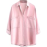 Yimoon Womens Denim Shirts Chambray Button Down Jean Shirt Denim Tencel 3/4 Sleeve Tops